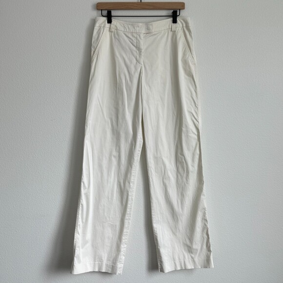 Giorgio Armani Pants - Giorgio Armani Cream Straight Leg Trousers Cotton Blend Minimalist Quiet Luxury